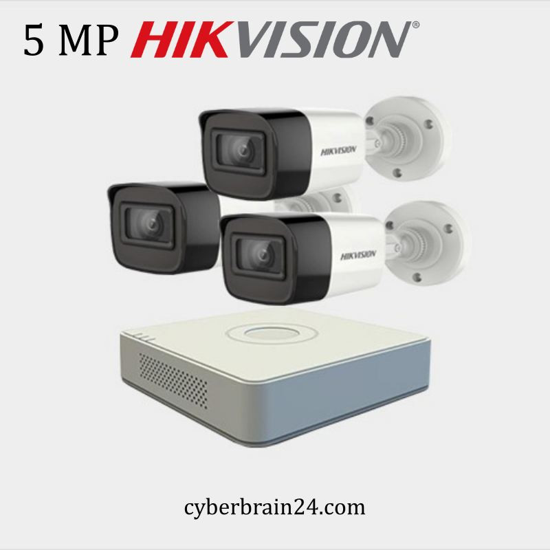 5MP Hikvision 3 CCTV Package with DVR